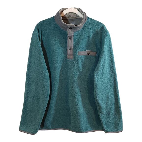 G.H. Bass Arctic Terrain Polar Fleece Quarter-Snap Pullover Outdoor Men's L - Picture 1 of 5